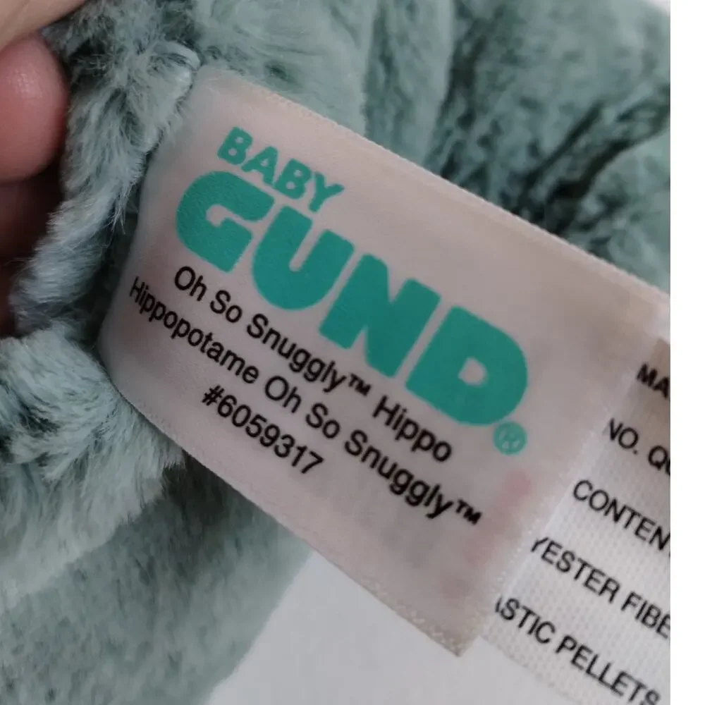 GUND Baby Oh So Snuggly Hippo Hippopotamus Large Plush Stuffed Animal Teal 12.5